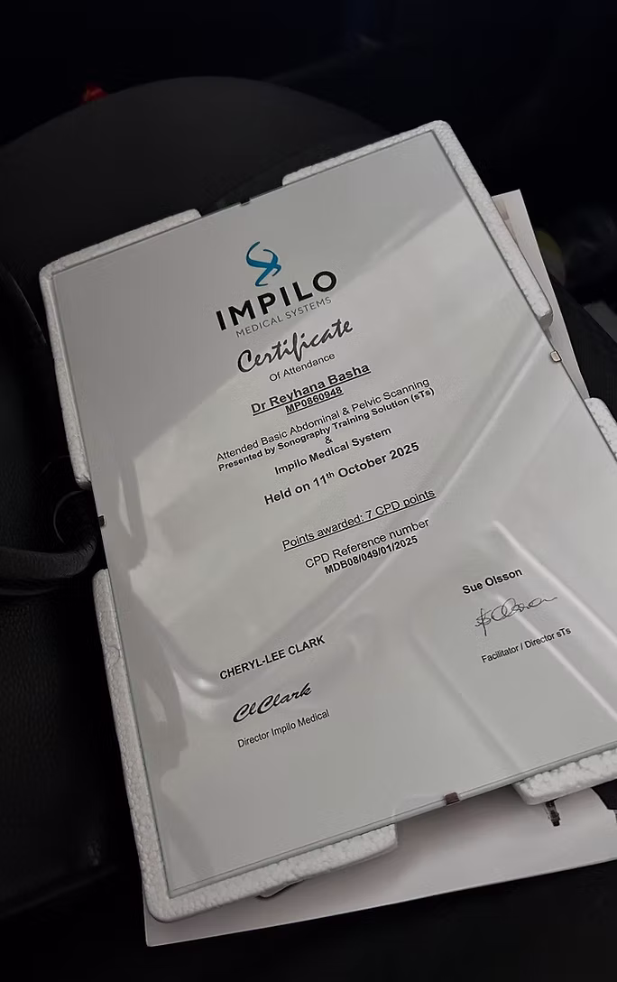 Ultrasound training certificate